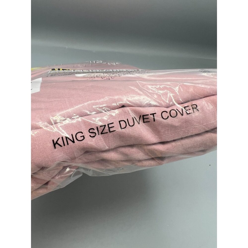 New Vtg 80s King Size Duvet Slip-in Blanket Comforter Cover Quilt Rose Pink - Picture 4 of 7